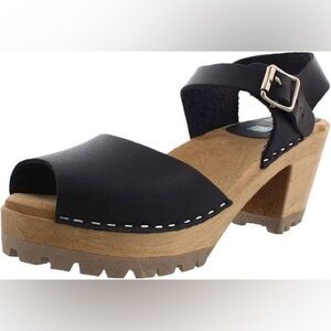 Brand new Mia Greta black leather clogs